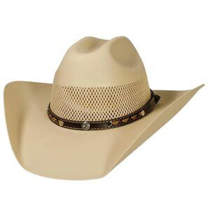Straw Cowboy Hat Handcrafted Lightweight Western Style Sun Protection